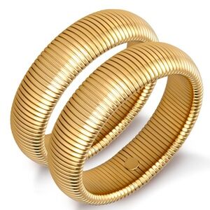 New! Gold Chunky Stretch Bracelet Set (3030) NWOT